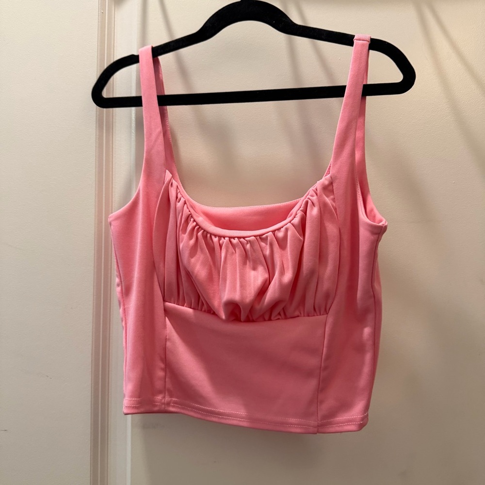 SIZE S | Neon Pink Ruched Tank